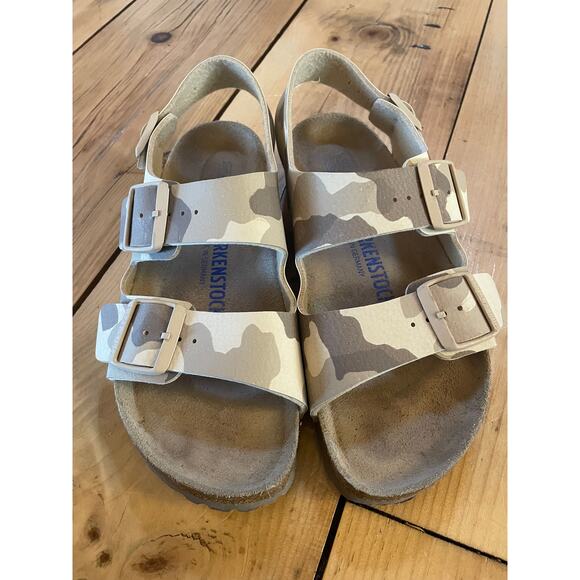 Unisex Birkenstock Milano Soft Footbed Sandals Support - Camo. Size 38 - Picture 1 of 5